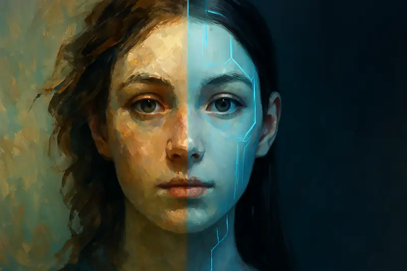 mujer al óleo
